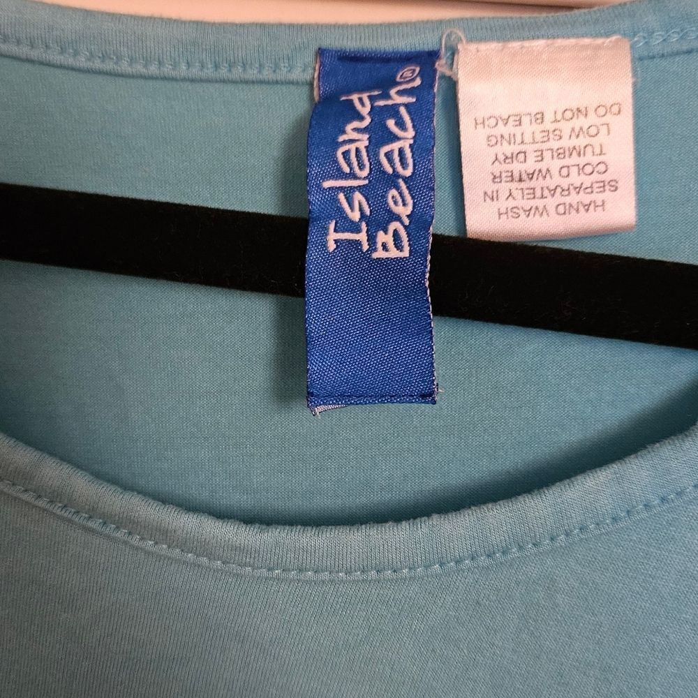 Sleeveless blue long T-shirt top size 3 x baby blue - Picture 2 of 2
